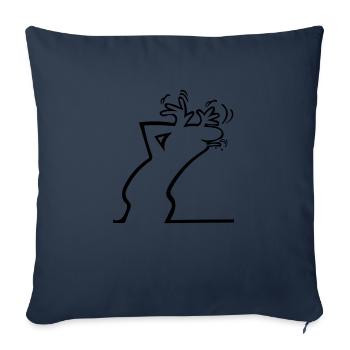 the line - Sofa pillowcase 17,3'' x 17,3'' (45 x 45 cm) - navy - Front