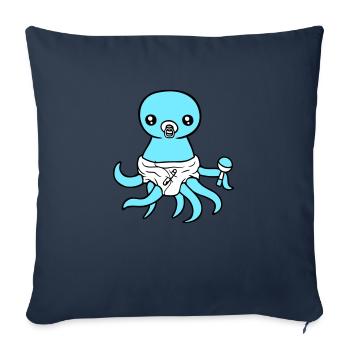 Oktopus Baby Rassel Windel Schnuller Kind geboren - Sofakissenbezug 45 x 45 cm - Navy - Vorne
