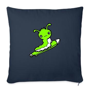 Caterpillar Surfer Surfing Surfboard Sea Waves Riding - Sofa pillowcase 17,3'' x 17,3'' (45 x 45 cm) - navy - Front