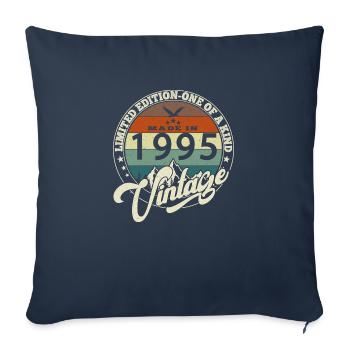 Vintage 1995 meilleur de 1995 - annif 30 ans - Housse de coussin décorative 45 x 45 cm - bleu marine - Devant