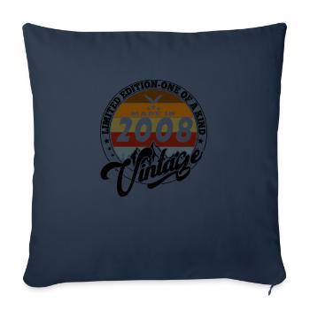 Elegant Vintage: 2008 Retro Geschenk 2008 2025 - Sofakissenbezug 45 x 45 cm - Navy - Vorne