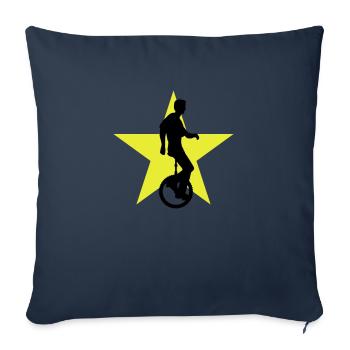 einradfahrer_2c - Housse de coussin décorative 45 x 45 cm - bleu marine - Devant