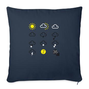 symboles de prévisions météo - Housse de coussin décorative 45 x 45 cm - bleu marine - Devant