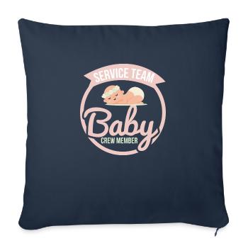 Bébé enfant naissance cadeau père mère tante - Housse de coussin décorative 45 x 45 cm - bleu marine - Devant