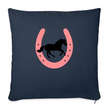 Horse Shoe with galloping Horse - you can change - Sofa pillowcase 17,3'' x 17,3'' (45 x 45 cm) - navy - Front