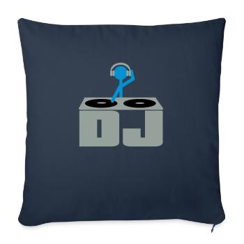 DJ - Housse de coussin décorative 45 x 45 cm - bleu marine - Devant