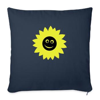 sunflower - Sofa pillowcase 17,3'' x 17,3'' (45 x 45 cm) - navy - Front