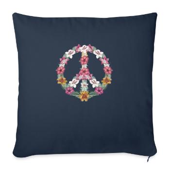 Flower Peace - Sofa pillowcase 17,3'' x 17,3'' (45 x 45 cm) - navy - Front