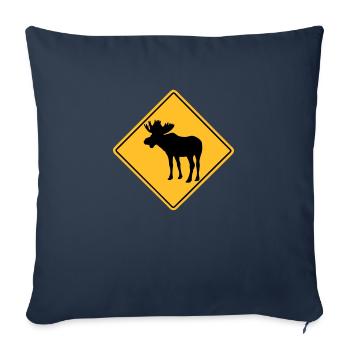 Moose Road Sign - Sofakissenbezug 45 x 45 cm - Navy - Vorne