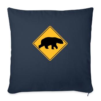 Polar Bear Road Sign - Sofakissenbezug 45 x 45 cm - Navy - Vorne