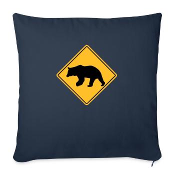 Bear Road Sign - Sofakissenbezug 45 x 45 cm - Navy - Vorne