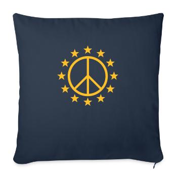Europe Paix Symbole, UE étoiles, Union européenne - Housse de coussin décorative 45 x 45 cm - bleu marine - Devant