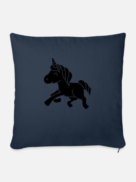 Glückliches Baby Einhorn - Happy Baby Unicorn - Sofakissenbezug 45 x 45 cm - Navy