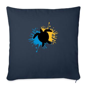 Blob of drops of turtle - Sofa pillowcase 17,3'' x 17,3'' (45 x 45 cm) - navy - Front