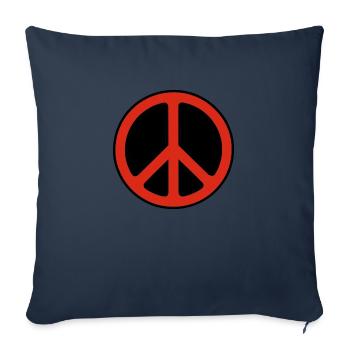 Peace red - Sofa pillowcase 17,3'' x 17,3'' (45 x 45 cm) - navy - Front