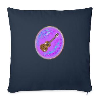ukulele - Sofa pillowcase 17,3'' x 17,3'' (45 x 45 cm) - navy - Front