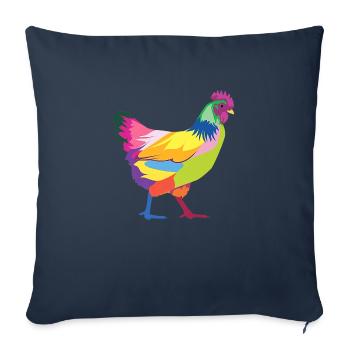 Colorful chicken rainbow hen - Sofa pillowcase 17,3'' x 17,3'' (45 x 45 cm) - navy - Front