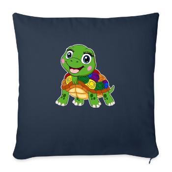 rainbow turtle lgbt water turtle animal - Sofa pillowcase 17,3'' x 17,3'' (45 x 45 cm) - navy - Front