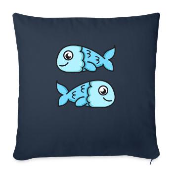 Zodiac sign Pisces - Sofa pillowcase 17,3'' x 17,3'' (45 x 45 cm) - navy - Front