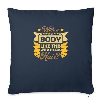 Who Needs Hair Saying - Sofa pillowcase 17,3'' x 17,3'' (45 x 45 cm) - navy - Front