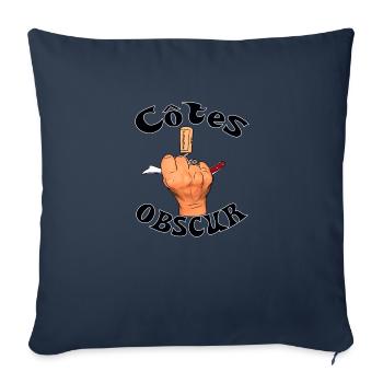 Côtes obscur des vignes avec une main de femme - Housse de coussin décorative 45 x 45 cm - bleu marine - Devant