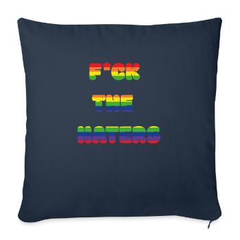 Fuck les haters - Housse de coussin décorative 45 x 45 cm - bleu marine - Devant
