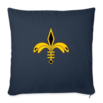 French lily - Sofa pillowcase 17,3'' x 17,3'' (45 x 45 cm) - navy - Front