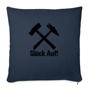 Glück Auf Eisen und Schlägel - Sofakissenbezug 45 x 45 cm - Navy - Vorne