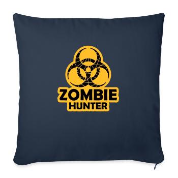 citation d’Halloween de chasseur de zombies - Housse de coussin décorative 45 x 45 cm - bleu marine - Devant