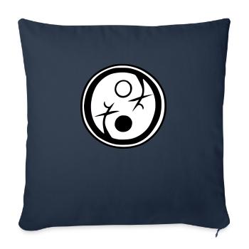 Yin Yang Sign Symbol Peace Happiness Vector 2 - Sofa pillowcase 17,3'' x 17,3'' (45 x 45 cm) - navy - Front