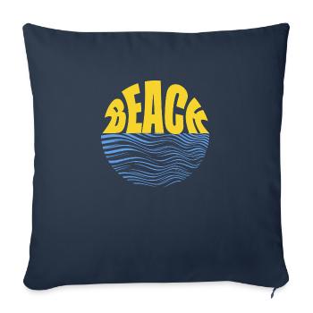 Beach Wave T-Shirt Design - Sofakissenbezug 45 x 45 cm - Navy - Vorne
