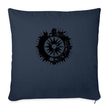 Soleil Lune Mosaïque Astrologie Symbole Vecteur 2 - Housse de coussin décorative 45 x 45 cm - bleu marine - Devant