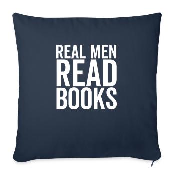 De vrais hommes lisent des livres - Housse de coussin décorative 45 x 45 cm - bleu marine - Devant
