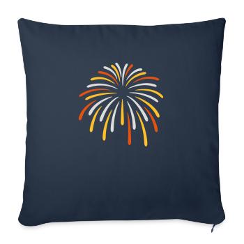 Ciel coloré Feux d’artifice du Nouvel An - Housse de coussin décorative 45 x 45 cm - bleu marine - Devant