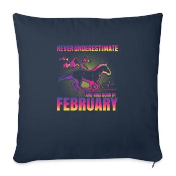 Dieses Mädchen liebt Pferde | Februar - Sofakissenbezug 45 x 45 cm - Navy - Vorne
