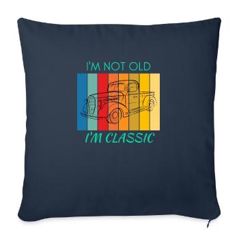Voiture rétro - Housse de coussin décorative 45 x 45 cm - bleu marine - Devant