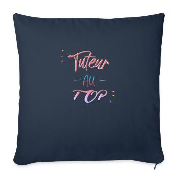 tuteur au top - Housse de coussin décorative 45 x 45 cm - bleu marine - Devant