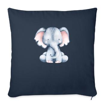 Cute little elephant - Sofa pillowcase 17,3'' x 17,3'' (45 x 45 cm) - navy - Front
