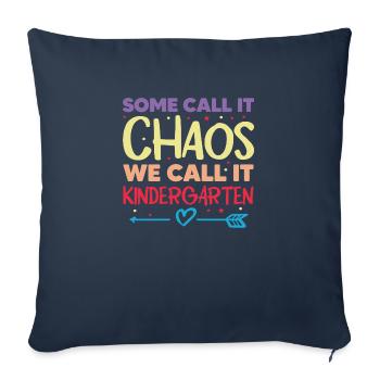 C’est drôle que certains appellent ça le chaos nous l’appelons jardin d’enfants - Housse de coussin décorative 45 x 45 cm - bleu marine - Devant