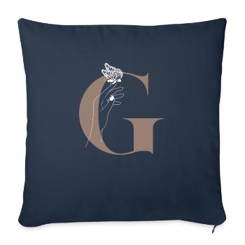 letter G Magic butterfly - Sofa pillowcase 17,3'' x 17,3'' (45 x 45 cm) - navy - Front