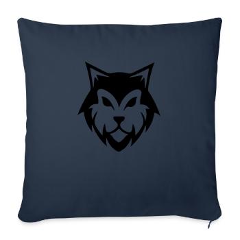 Loup alpha - Housse de coussin décorative 45 x 45 cm - bleu marine - Devant