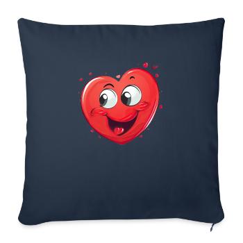 Cheerful heart - Sofa pillowcase 17,3'' x 17,3'' (45 x 45 cm) - navy - Front