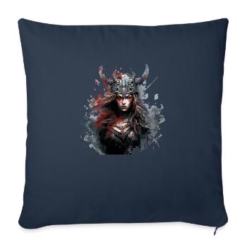 Conception de Shieldmaid et Valkyrie pour les fans de Vikings - Housse de coussin décorative 45 x 45 cm - bleu marine - Devant