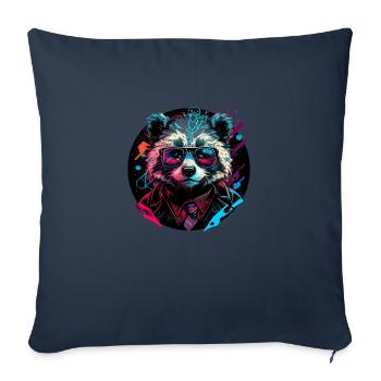 Raton laveur corporatif - Housse de coussin décorative 45 x 45 cm - bleu marine - Devant