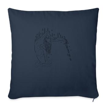 Déesse du feu - Housse de coussin décorative 45 x 45 cm - bleu marine - Devant