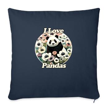 I Love Pandas - Sofa pillowcase 17,3'' x 17,3'' (45 x 45 cm) - navy - Front