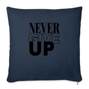 ne jamais abandonner - Housse de coussin décorative 45 x 45 cm - bleu marine - Devant