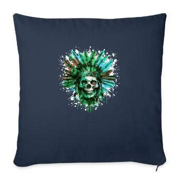 Indian Skull Chief - Sofa pillowcase 17,3'' x 17,3'' (45 x 45 cm) - navy - Front