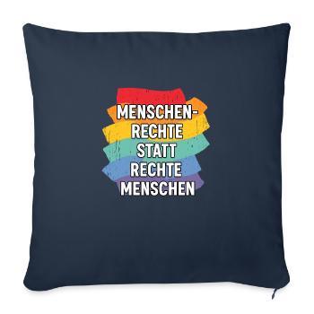 Human rights instead of right-wing people - Sofa pillowcase 17,3'' x 17,3'' (45 x 45 cm) - navy - Front