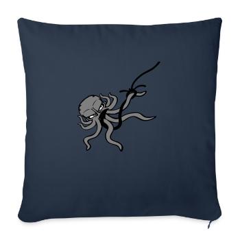 Octopus Fish Hook Angler Caught On Hook Fight - Housse de coussin décorative 45 x 45 cm - bleu marine - Devant